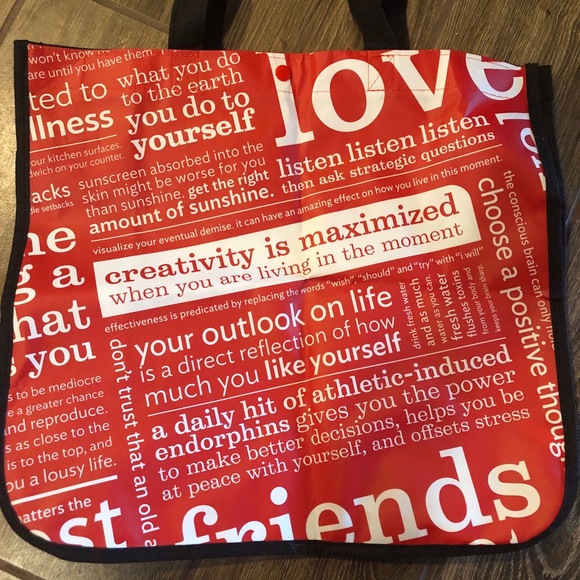 Lululemon Athletica Large Red Shopping Tote Bag - Picture 4 of 7